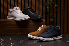 CALTO - J1583 - 2.6 Inches Taller (Nubuck Brown) - Lightweight Casual Walkers