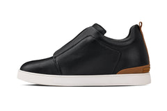 CALTO - J1932 - 2.6 Inches Taller (Black / White Sole) - Slip-On Snoafers