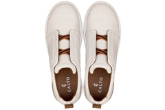 CALTO - J1933 - 2.6 Inches Taller (Off-White) - Slip-On Snoafers