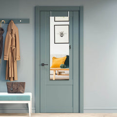 Wall Door Mounted Jewelry Armoire with Frameless LED Mirror
