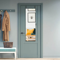 Wall Door Mounted Jewelry Armoire with Frameless LED Mirror