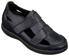 CALTO - K2663 - 3.2 Inches Taller (Navy Blue) - Casual Fisherman Sandal