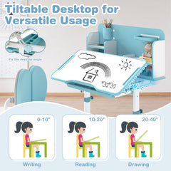 Kid's Study Desk and with Tilt Desktop and Pen Holder