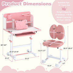 Kid's Study Desk and with Tilt Desktop and Pen Holder