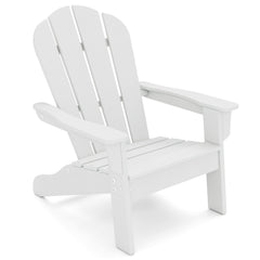 All-Weather HDPE Kid's Adirondack Chair with with High Backrest and Armrests-White