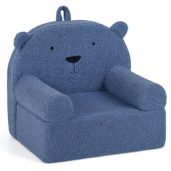 Kids Bear Sofa Toddler Foam Couch with Soft Fleece Fabric Cover