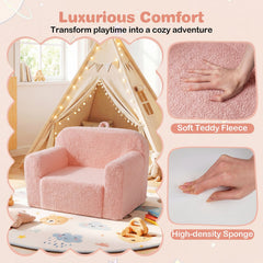 Kids Couch Portable Toddler Sofa with Anti-slip Base