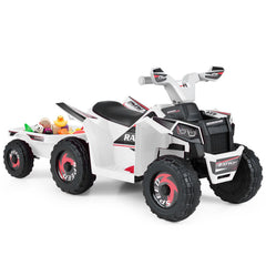 6V Kids Electric ATV Quad Car with Detachable Trailer