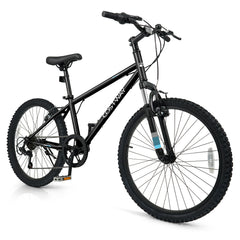 Kids Mountain Bike 20 24 Inch Child Bicycle for Boys Girls Aged 8+ Years Old Black