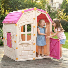 Kids Outdoor Playhouse with Openable Windows and Door for Indoor Room