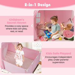 Kids Play Tent with Playpen 2-in-1 Toddler Playhouse with Yard