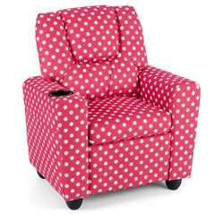 Kids Recliner Chair Push Back Toddler Reclining Armchair with Cup Holder