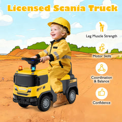 Kids Ride On Push Car Licensed SCANIA Truck Toy with Steering Wheel and Music
