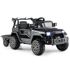 Kids Ride On UTV Car with Detachable Trailer 12V Battery Powered Ride On Truck