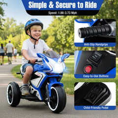 Kids Ride on Motorcycle 6V Battery Powered Mini Electric Motorbike with LED Lights