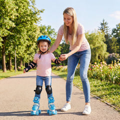Kids Roller Skates 4 Sizes Adjustable with Light-up Wheels for Toddler Aged 3-4 (XS)
