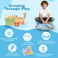 Kids Sensory Swivel Chair Cat Claw 360° Spinning Chair with Non-Slip Metal Base