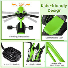 Kids Tricycle 3-Wheel Toddler Bike with Foot Pedals Forward Backward