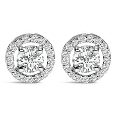 Men's 14K White Gold 1 3/4 Cttw Lab Grown Diamond Halo Cufflink