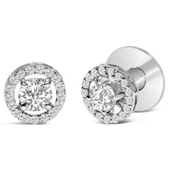 Men's 14K White Gold 1 3/4 Cttw Lab Grown Diamond Halo Cufflink