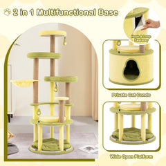 Large Avocado Cat Tree Multi-level Cat Tower with Private Condo-Green