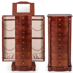 Large Wooden Jewelry Storage Box Organizer