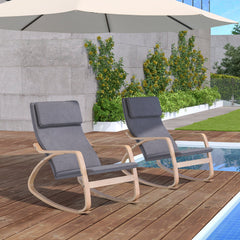 Stable Wooden Frame Leisure Rocking Chair with Removable Upholstered Cushion