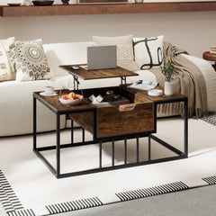 Lift Top Coffee Table Modern Center Table with Hidden Storage Compartment