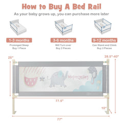 69 Inch Toddlers Vertical Lifting Baby Bedrail Guard with Lock
