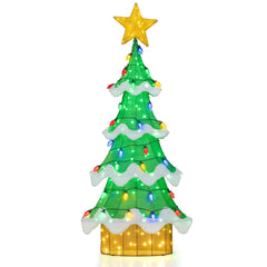 Lighted Christmas Tree Outdoor Indoor 3D Mesh Tree with 34 Colorful Strawberry Bulbs-M