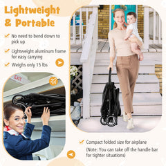 Lightweight Baby Stroller |Compact Travel Stroller for Airplane Fits Airplane Cabin & Overhead
