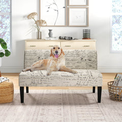 Living Room Wooden Leg Armless Loveseat Sofa-Multicolor