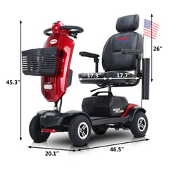 Metro Mobility Max Plus 24V/20AH Heavy Duty Electric Drive Mobility Scooter, 300LBS (SAK93164)