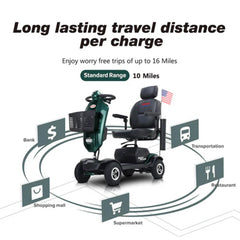 Metro Mobility Max Plus 24V/20AH Heavy Duty Electric Drive Mobility Scooter, 300LBS (SAK93164)