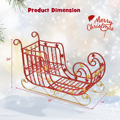 Metal Christmas Santa Sleigh with Large Cargo Area for Gifts