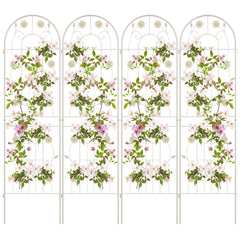 4 Pack 71 x 20 Inches Metal Garden Trellis for Climbing Plants-White