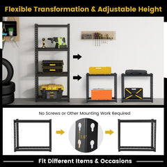 4-Tier Metal Shelving Unit with Anti-slip Foot Pad and Anti-tipping Device