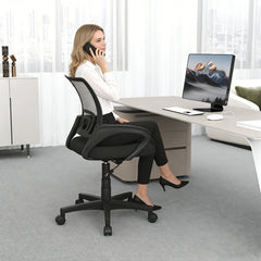 Mid-Back Mesh Office Chair Ergonomic Computer Chair with Lumbar Support-Black