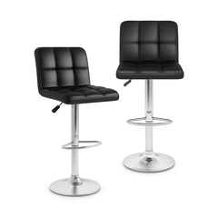 Modern Bat Stools Set of 2 with Back and Heavy-duty Metal Base and Footrest