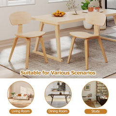 Modern Dining Chair Set of 2 with Wide Seat-Natural