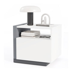 Modern Minimalist Nightstand with Drawer for Bedroom