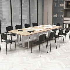 Modern Plastic Dining Chair Set of 2 with Metal Legs and Curved Back