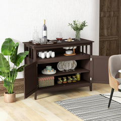 Modern Practical and Beautiful Wooden Kitchen Lockers with Large Storage Space-Brown