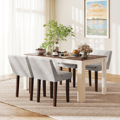 Modern Upholstered Fabric Side Leisure Chair Set of 2-Gray