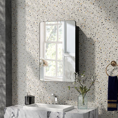 20 x30 Inch Multi-Functional Bathroom Mirror Cabinet with Adjustable Shelves-Black