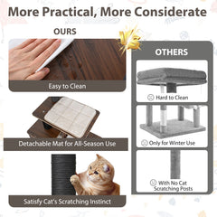 Multi-level Cat Tree for Indoor Cat 59.5 inch Tall Cat Tower with Cushion Top Perch