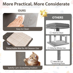 Multi-level Cat Tree for Indoor Cat 59.5 inch Tall Cat Tower with Cushion Top Perch