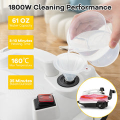 1800W Multipurpose Steam Cleaner with 61 oz Tank