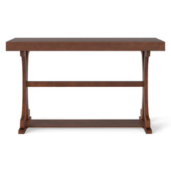 Narrow Console Table Vintage 52 Inch Long with Open Storage Shelf