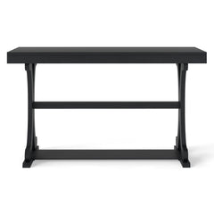 Narrow Console Table Vintage 52 Inch Long with Open Storage Shelf
